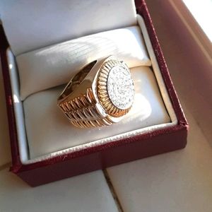 Rolex design white and yellow Gold Diamond ring